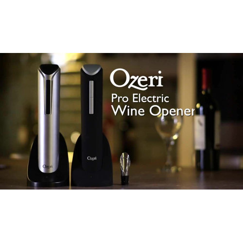 Ozeri Pro Electric Wine Bottle Opener with Wine Pourer, Stopper, Foil